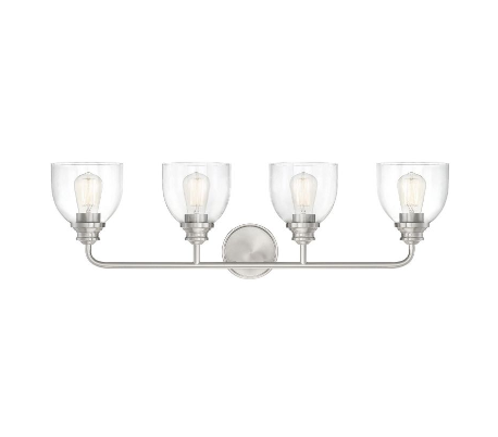 Vale 4 Badeværelseslampe B84 cm - Satineret nikkel/Klar