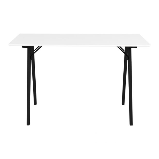 Skrivebord i hvid og sort 120x60x75 cm - 2402021