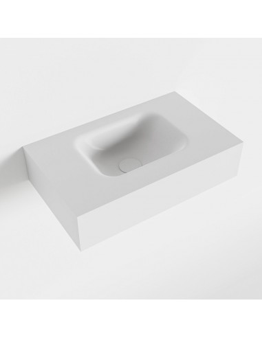 LEX væghængt håndvask 50 x 30 cm Solid surface - Talkum