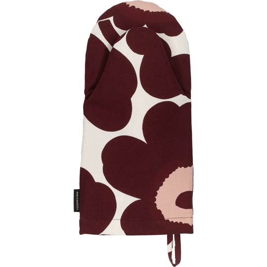 Marimekko Pieni Unikko grillhandske, vinrød
