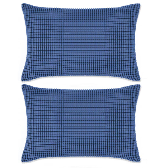 vidaXL pudesæt 2 stk. velour 40 x 60 cm blå