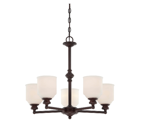 Melrose 5 Lysekrone Ø61 cm - Antik bronze/Hvid