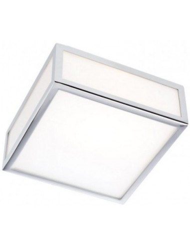 EGO Badeværelseslampe i metal og glas 18 x 18 cm 1 x 13W SMD LED - Krom/Hvid