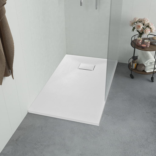 vidaXL brusekar SMC 90 x 90 cm hvid
