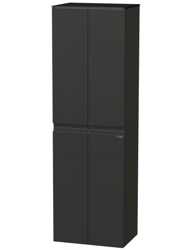 TARA Højskab til badeværelse H161 cm MDF - Sort/Antracit højglans