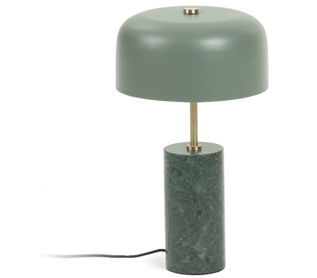 Biscane bordlampe i metal og marmor H44 cm - Grøn/Antik messing