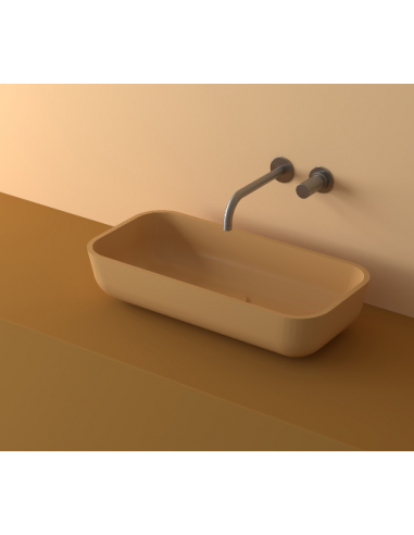 LC8L bordmonteret håndvask 60 x 29 cm solid surface - Hvede