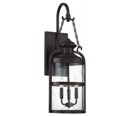 Brekenridge 3 Væglampe H76 cm - Antik bronze/Klar med dråbe effekt
