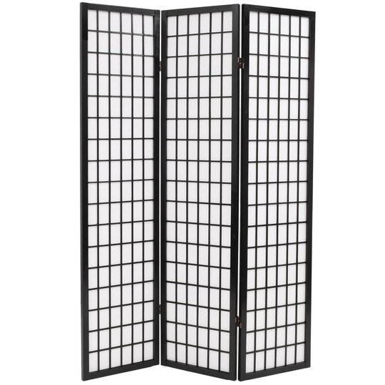vidaXL foldbar 3-panels rumdeler japansk stil 120x170 cm sort