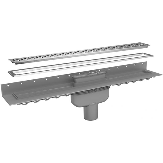 Purus Afløbsrendesæt 900mm Rib - Ø75 Mm Lodret