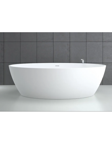 SPACE fritstående badekar 155 x 78 cm solid surface - Mat hvid