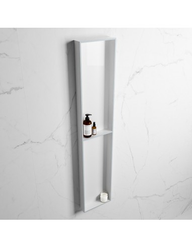 EASY hylde til badeværelset 149,5 x 29,5 cm Solid surface - Talkum/Babyblå