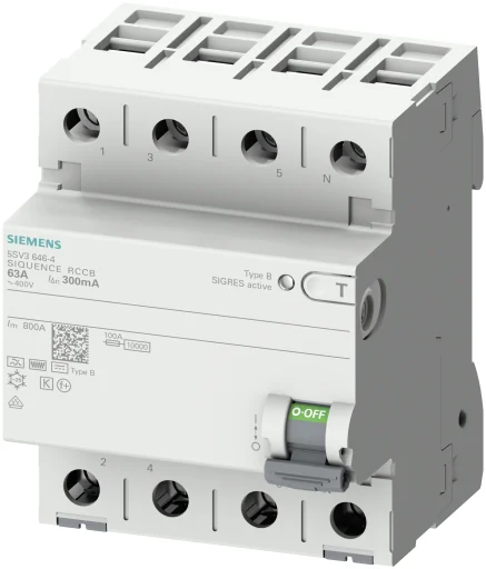 Siemens 5SV PFI relæ B, 4P, 40A
