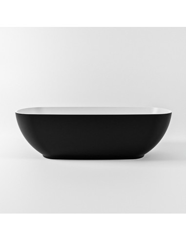 ROCK fritstående badekar 170 x 70 cm Solid surface - Talkum/Sort