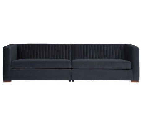 Moderne sofa i velour 275 cm - Varm navyblå