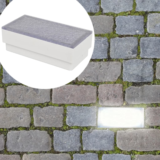 vidaXL nedgravede LED-lamper, 12 stk., 100x200x68 mm