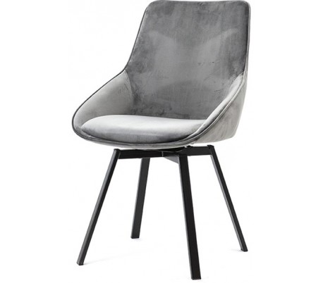 Beau spisebordsstol i velour og metal H87 cm - Grå