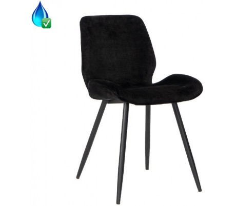 Miami Spisebordsstol i velour H78 cm - Sort/Sort