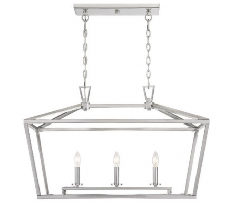 Townsend 3 Lysekrone 81 x 41 cm - Satineret nikkel