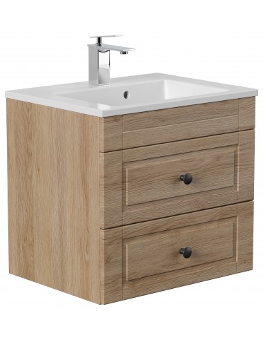 Apollo Cottage komplet badmiljø i mdf og keramik H56 x B60,2 cm - Sonoma eg