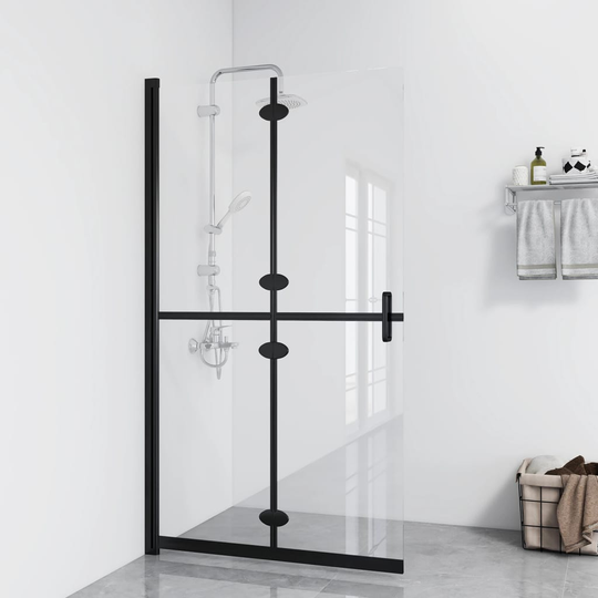 vidaXL foldbar brusevæg 100x190 cm transparent sikkerhedsglas