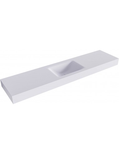 CLOUD væghængt håndvask 190 x 46 cm Solid surface - Svag grå