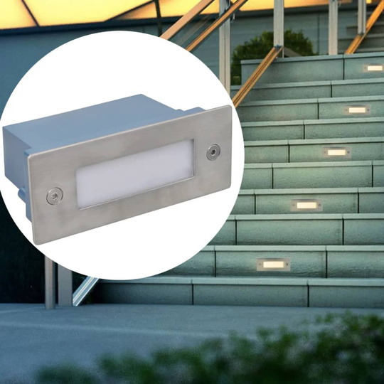 vidaXL forsænkede LED-trappelamper, 6 stk., 44x111x56 mm