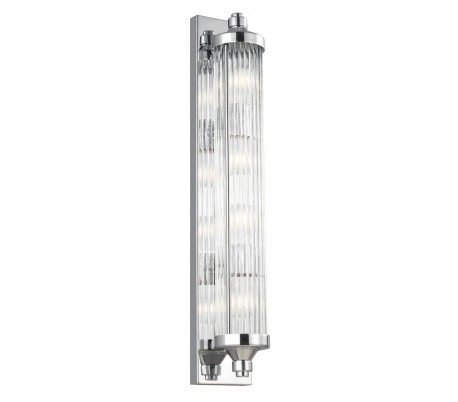 Paulson Badeværelseslampe i stål og glas H73,7 cm 4 x G9 LED - Poleret krom/Klar