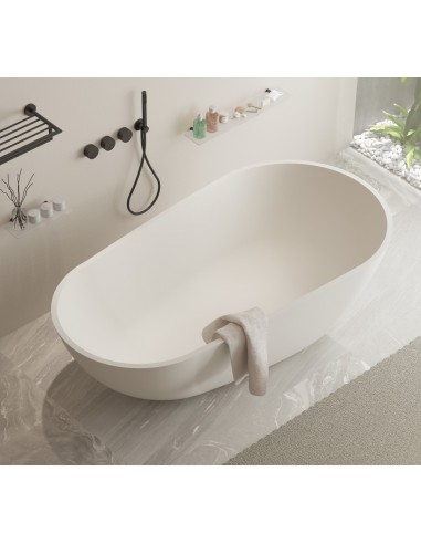 Ideavit Solidsurf fritstående badekar 170 x 88 cm Solid surface - Mat hvid