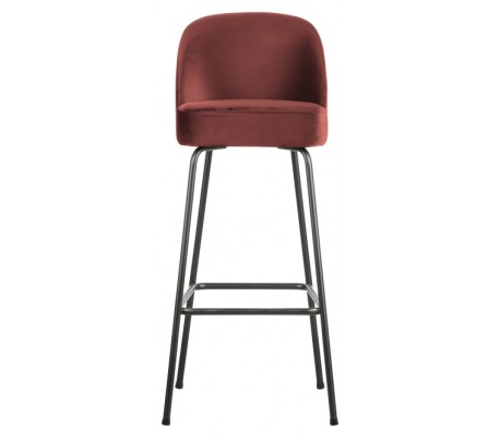 Barstol i velour H103 x B50 x D55 cm - Kastanje
