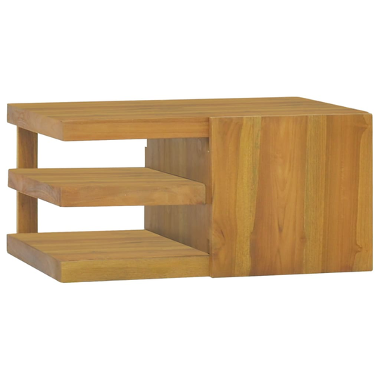 vidaXL væghængt badeværelsesskab 60x45x30 cm massivt teaktræ