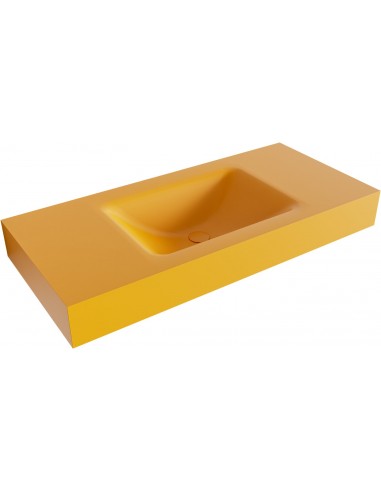 CLOUD væghængt håndvask 100 x 46 cm Solid surface - Okker