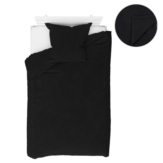vidaXL sengesæt 4 dele 135 x 200/80 x 80 cm fleece sort