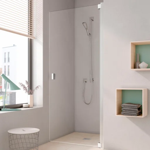 Kermi Raya 1TR brusedør 100x200 cm, højrevendt, til niche, klart glas
