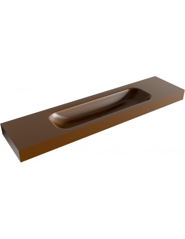 BIG LARGE væghængt håndvask 190 x 46 cm Solid surface - Rust