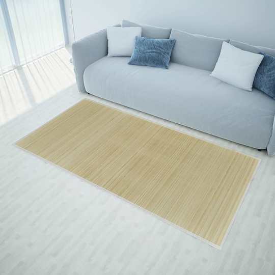 vidaXL rektangulært bambustæppe 120 x 180 cm natur