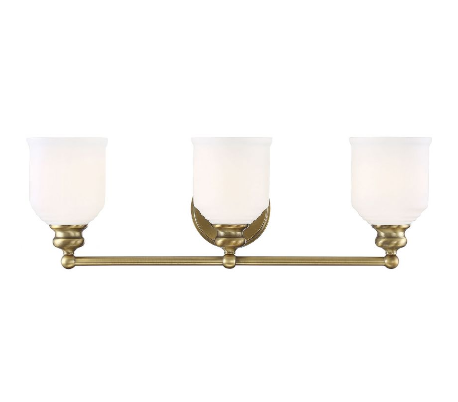 Melrose 3 Badeværelseslampe B61 cm - Varm messing/Opalhvid