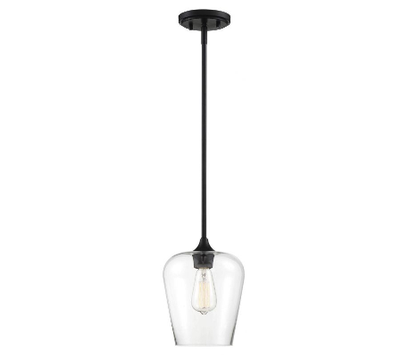 Octave 1 Loftlampe Ø22 cm - Mat sort/Klar