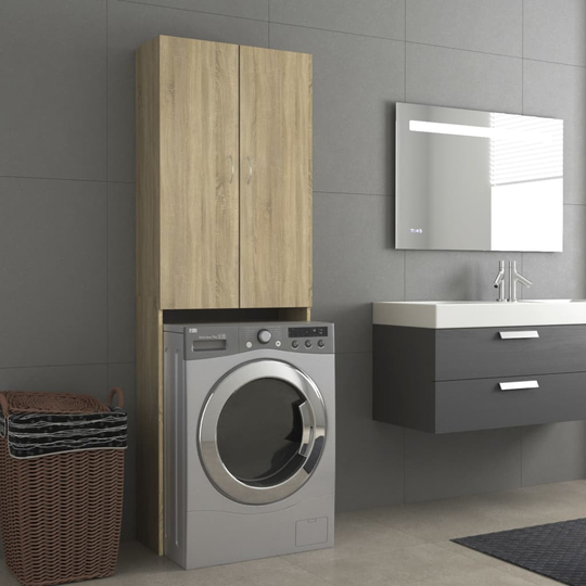 vidaXL vaskemaskineskab 64x25,5x190 cm sonoma-eg