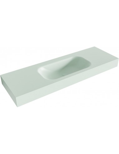 BIG SMALL væghængt håndvask 140 x 46 cm Solid surface - Svag grøn