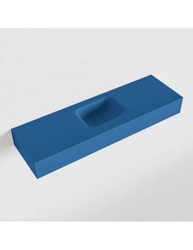 LEX væghængt håndvask 100 x 30 cm Solid surface - Jeansblå