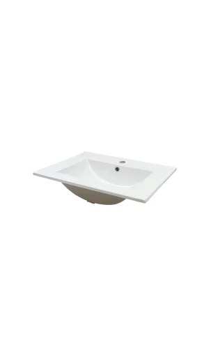 Cassøe porcelæns håndvask 121x46.5 cm med hanehul og overløb, hvid