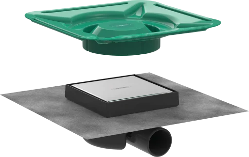 Hansgrohe RainDrain Spot afløbsskål, vendbar, 150x150 mm
