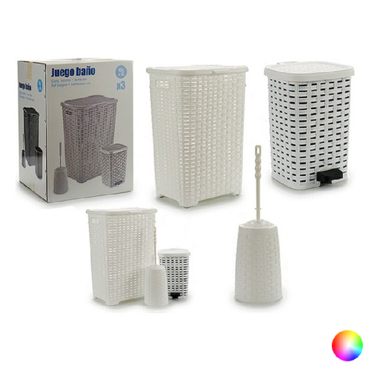 Conjunto de Banho Plastik (3 Dele) (32 x 54 x 39 cm) (3 pcs) Hvid