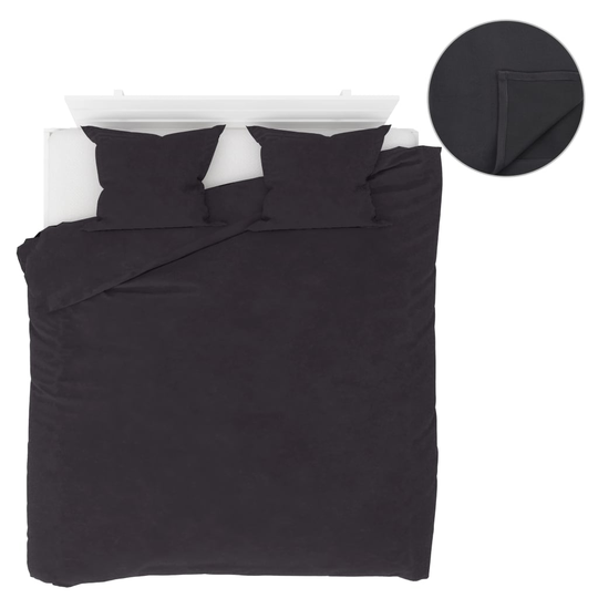 vidaXL sengesæt 5 dele 200 x 200/60 x 70 cm fleece antracitgrå