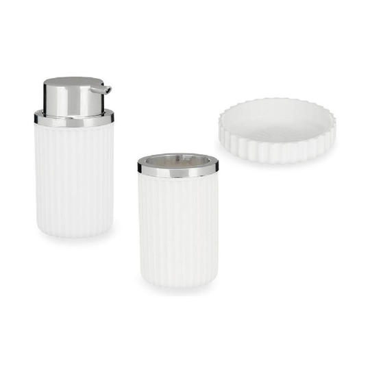 Conjunto de Banho 3 Dele Hvid Plastik