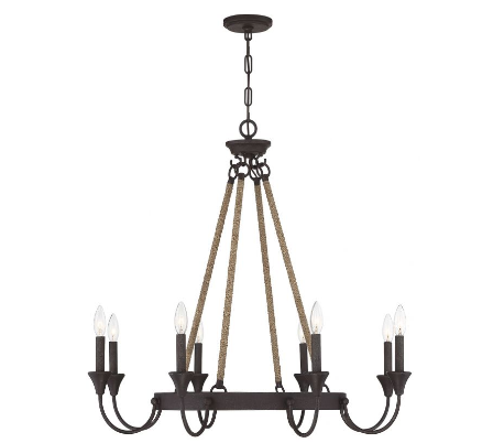 Sienna 8 Lysekrone Ø86 cm - Rust/Natur