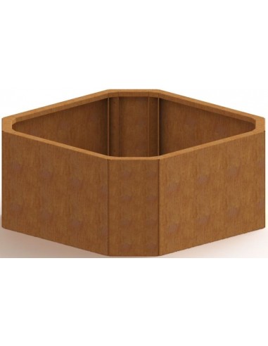 Boston højbed uden bund H60 x B88,3 x D88,3 cm i corten stål