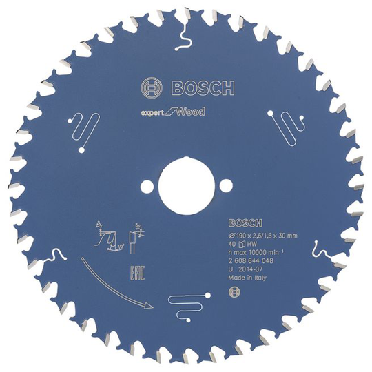 Bosch Rundsavsklinge 190x30x2.6mm 40t Exp Wood - 2608644048