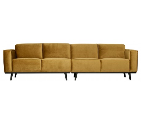 4-personers sofa i velour 280 cm - Honninggul